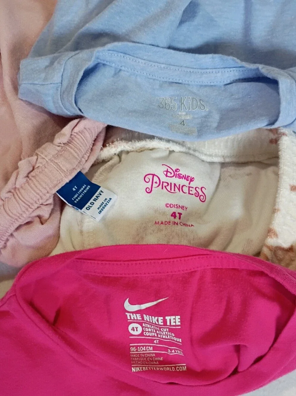 Size 4T Toddler Girls Summer Clothing Lot 4pc Nike Mushroom Palm Tree Pink Tan
